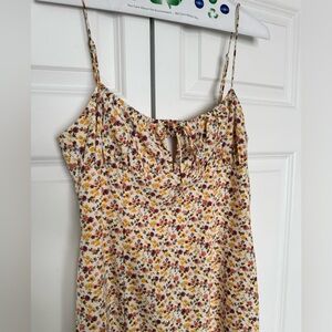 Floral midi dress with the front slit